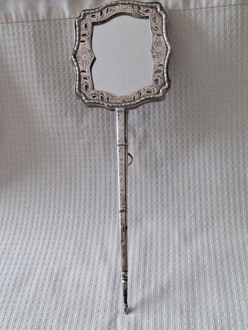 Miroir- Miroir de coiffure antique en argent du XIXe siècle,, Antiquités & Art