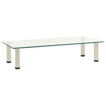 vidaXL Tv-meubel 80x35x17 cm gehard glas transparant, Verzenden, Nieuw