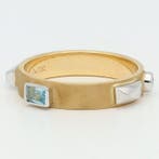 Bague - 18 carats Or jaune, Or blanc Diamant (Traitement de