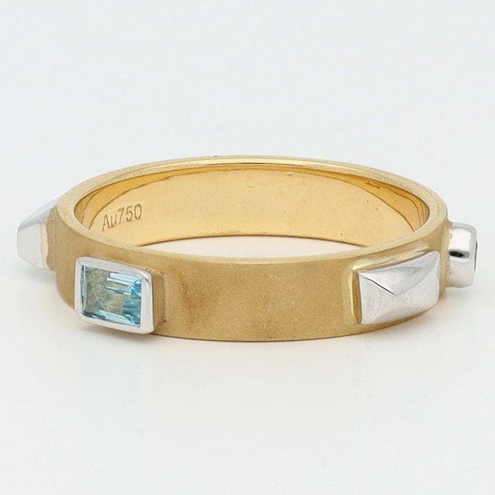 Bague - 18 carats Or jaune, Or blanc Diamant (Traitement de, Bijoux, Sacs & Beauté, Bagues