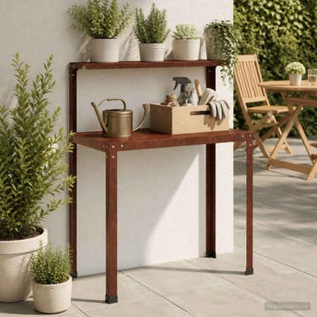 vidaXL Planttafel 80 x 50 x 104 cm weervast staal, Tuin en Terras, Hand-tuingereedschap, Verzenden, Nieuw