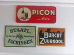 3 x panneaux publicitaires vintage en tin, Picon, Burcht