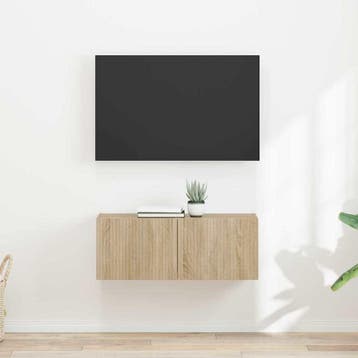 vidaXL TV Wandkast 2 st Sonoma Bewerkt hout, Huis en Inrichting, Kasten |Televisiemeubels, Verzenden, Nieuw