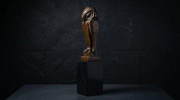 Beeld, Art Deco Uil - 33 cm - Brons, Marmer, Antiek en Kunst