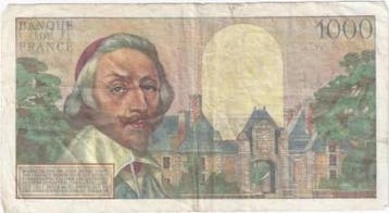 1 000 Francs France Fay 42/18 1000 Francs Richelieu 05/01..., Verzenden, België