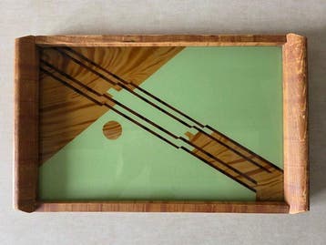 Dienblad - Glas, Hout