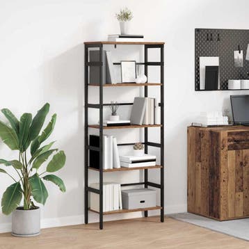 vidaXL Boekenplank 4-laags 40 x 29.5 x 115 cm Bewerkt hout, Verzenden, Nieuw