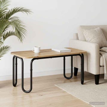 vidaXL Salontafel Artisanaal eiken 100 x 50 x 45 cm Bewerkt, Verzenden, Nieuw