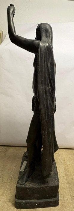 Beeld, Uomo con fiaccola - 120 cm - Metaal
