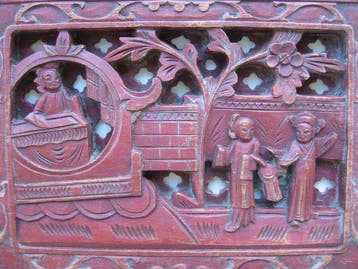 Paneel - Hout - China - Einde van de negentiende eeuw
