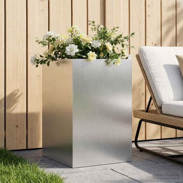 vidaXL Plantenbak zilver 50 x 50 x 75 cm Gegalvaniseerd, Verzenden