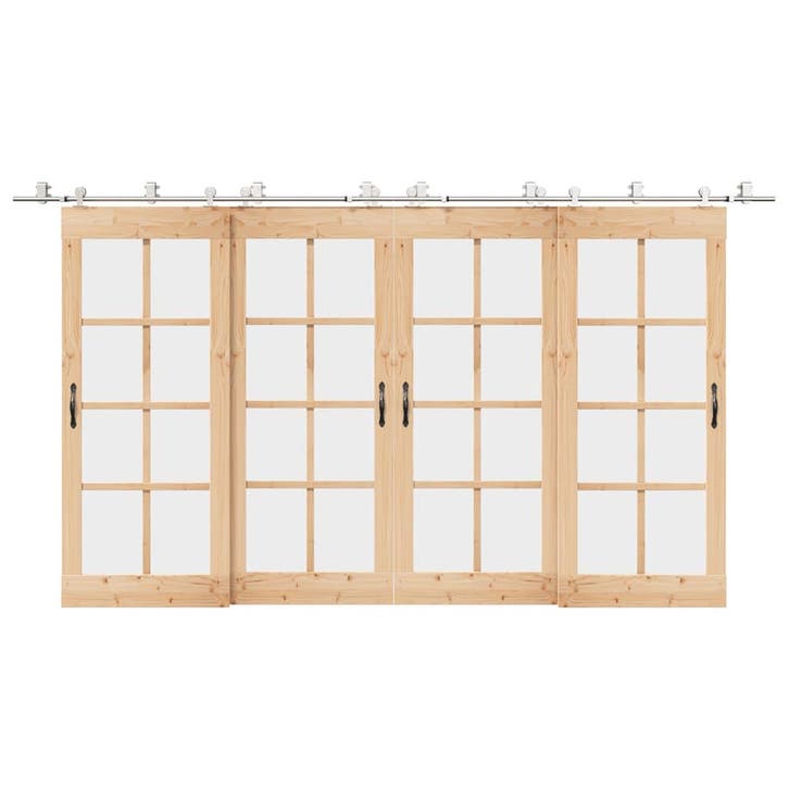 vidaXL Schuifdeur onderdelenset 200 cm roestvrij staal, Doe-het-zelf en Bouw, Hang- en Sluitwerk, Nieuw, Verzenden