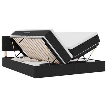vidaXL Opbergbed 2 st Zwart 200 x 200 cm Velvet, Verzenden