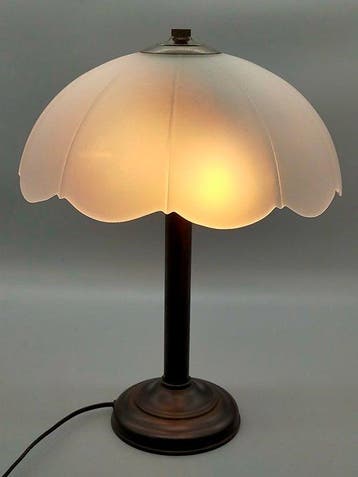 Casablanca Tischleuchte – Vintage Glas Lampe Messing -