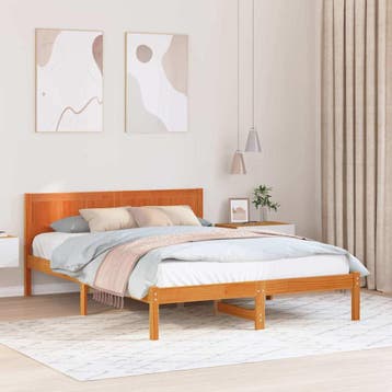 vidaXL Bedframe Bruin 150 x 200 cm Massief grenenhout, Huis en Inrichting, Slaapkamer | Bedden, Verzenden, Nieuw