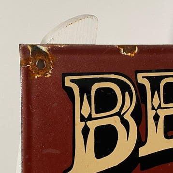 Beer - Emaille bord - 40x30 cm - Gemaakt van een dikke