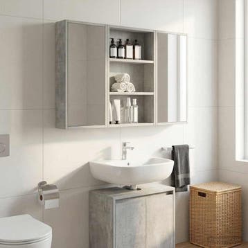 vidaXL Badkamer wandkast Beton Grijs 40 x 10 x 60,5 cm, Verzenden