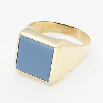 Ring - 14 karaat Geel goud - Lagensteen, Handtassen en Accessoires, Ringen, Nieuw