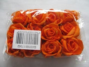Mini Foam Roos Oranje Zelfklevend 2 cm Pak, Nieuw