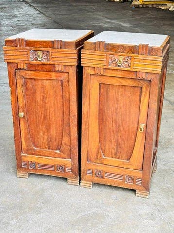 Nachtkastje - Hout, Brons - Comodini Liberty, Antiek en Kunst