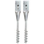 vidaXL Grondpinnen 2 st 10x10x57 cm gegalvaniseerd staal, Verzenden, Nieuw