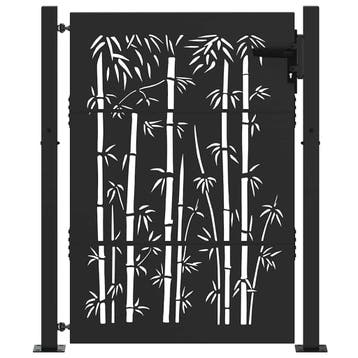 vidaXL Tuinpoort 110 x 130 cm Gepoedercoat staal Zwart, Verzenden, Nieuw