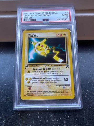Pokémon - 1 Graded card - Pikachu #4 Promo card, Foil - PSA