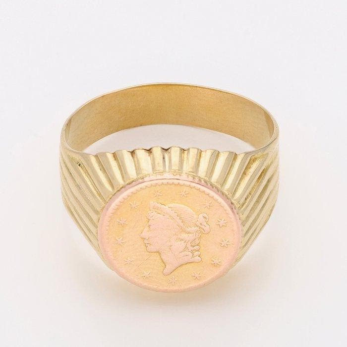 Ring - 18 karaat Geel goud, Handtassen en Accessoires, Ringen