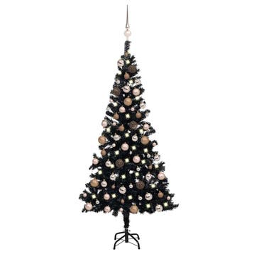 vidaXL Kunstkerstboom met verlichting en kerstballen 150 cm, Diversen, Verzenden, Nieuw