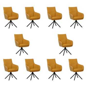 Set van 10 Leren draaibare eetkamerstoelen Fancy Duo -, Ophalen of Verzenden