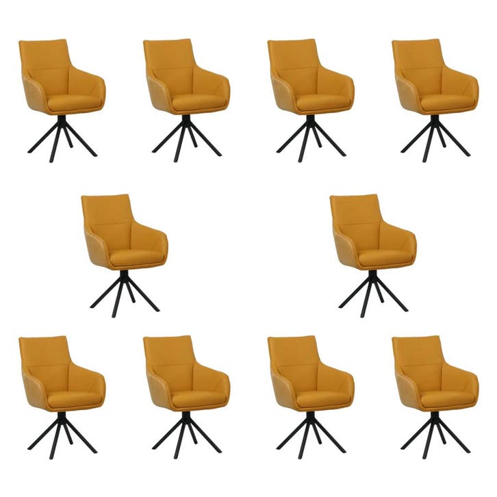 Set van 10 Leren draaibare eetkamerstoelen Fancy Duo -, Maison & Meubles, Tabourets de bar, Enlèvement ou Envoi