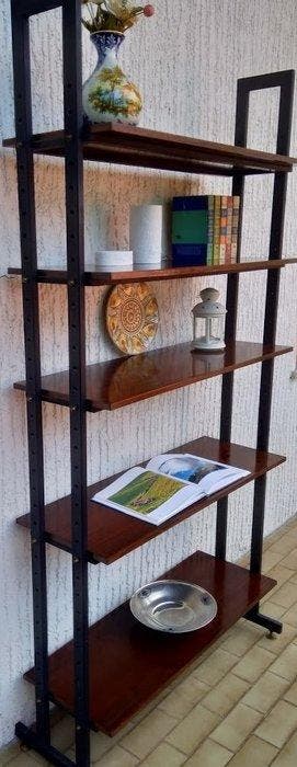 Bibliothèque - Acier et bois tek, Antiquités & Art, Art | Objets design