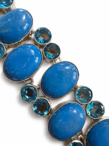 Zonder minimumprijs - Armband Zilver Topaas - Chalcedoon -