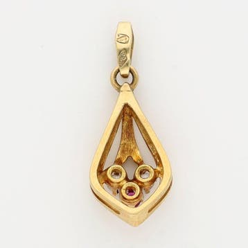 Pendentif - 18 carats Or jaune - Diamant - rubis