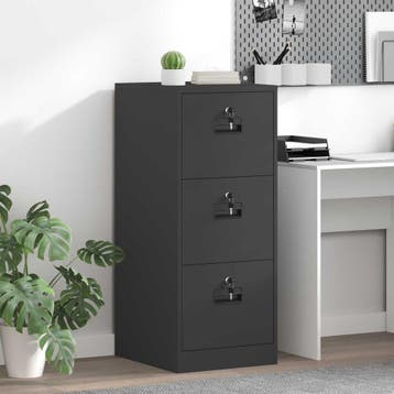 vidaXL Bestandkast met lade Zwart 44 x 50 x 106.5 cm, Verzenden