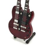 Miniatuur Gibson Doubleneck SG gitaar met gratis standaard, Verzenden, Beeldje, Replica of Model