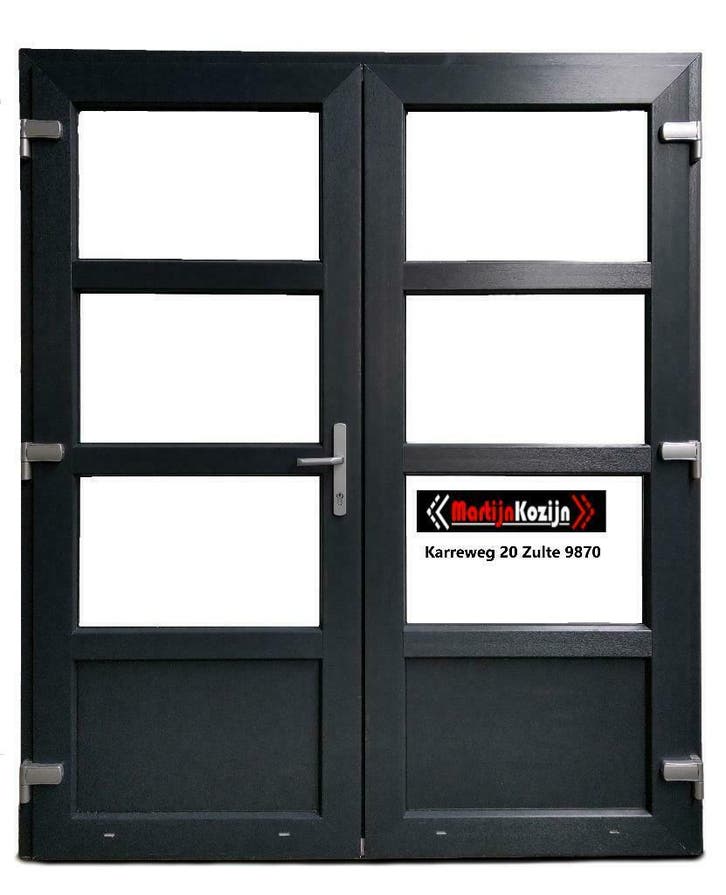PVC Dubbele deur 150x204,175x204 voorraad Zulte en Schoten, Doe-het-zelf en Bouw, Deuren en Vliegenramen, Nieuw, Kunststof, Buitendeur