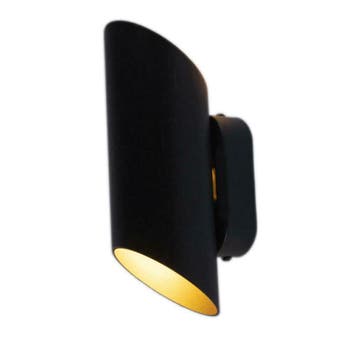 LED wandlamp rond - Zwart / Goud - G9 fitting - Dresden, Huis en Inrichting, Lampen | Wandlampen, Verzenden, Nieuw, Overige materialen