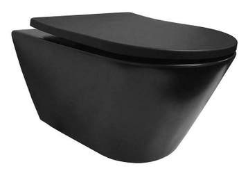 Stereo rimless wandcloset + shade zitting mat-zwart, Ophalen of Verzenden, Nieuw