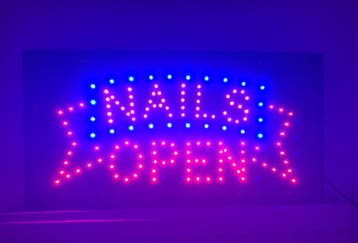 Nagels LED bord lamp verlichting nagel studio reclamebord #n, Verzenden, Nieuw