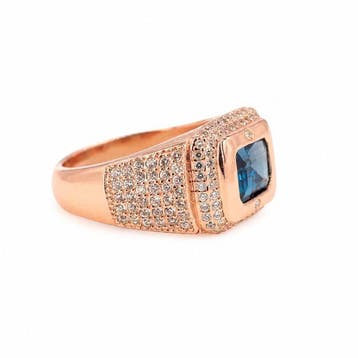 Sans prix de réserve - Bague Plaqué or Topaze - Diamant -, Handtassen en Accessoires, Nieuw