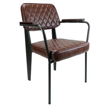 Stoel | Kunstleer/Metaal | Bruin | Gun Metal Frame | Indoor, Verzenden, Nieuw in verpakking