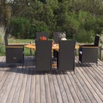 vidaXL 7-delige Tuinset poly rattan zwart, Verzenden, Nieuw, Tuinset