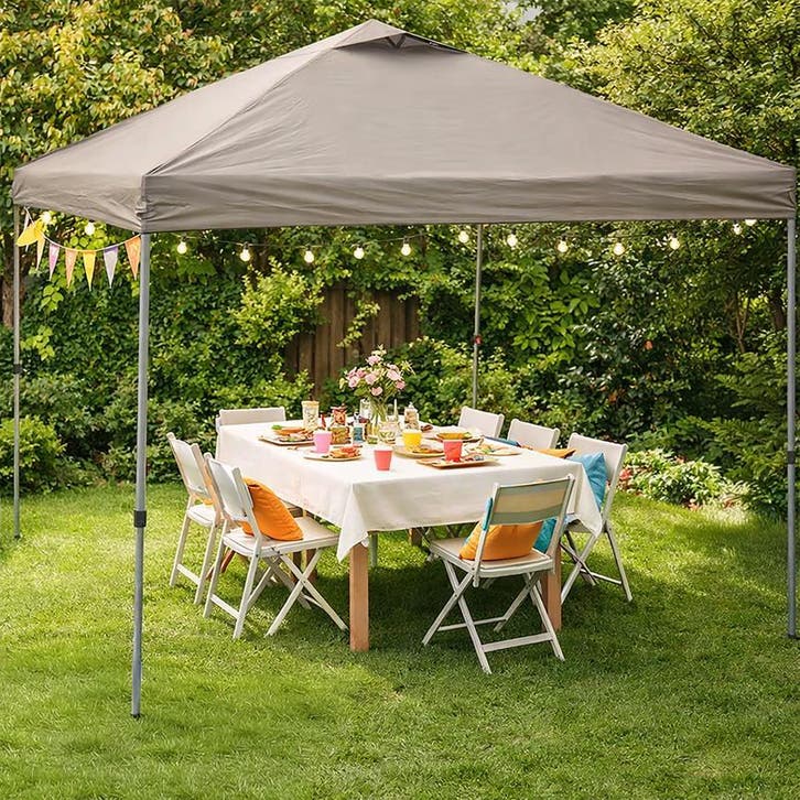 Tente de réception Easy Up - taupe - 300 x 300 x 270 cm |, Tuin en Terras, Barbecue-accessoires, Verzenden