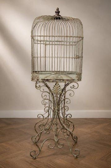 Style antique Cage à oiseaux - Métal, Antiquités & Art