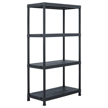 vidaXL Opbergrek 100 kg 60x30x138 cm kunststof zwart, Verzenden
