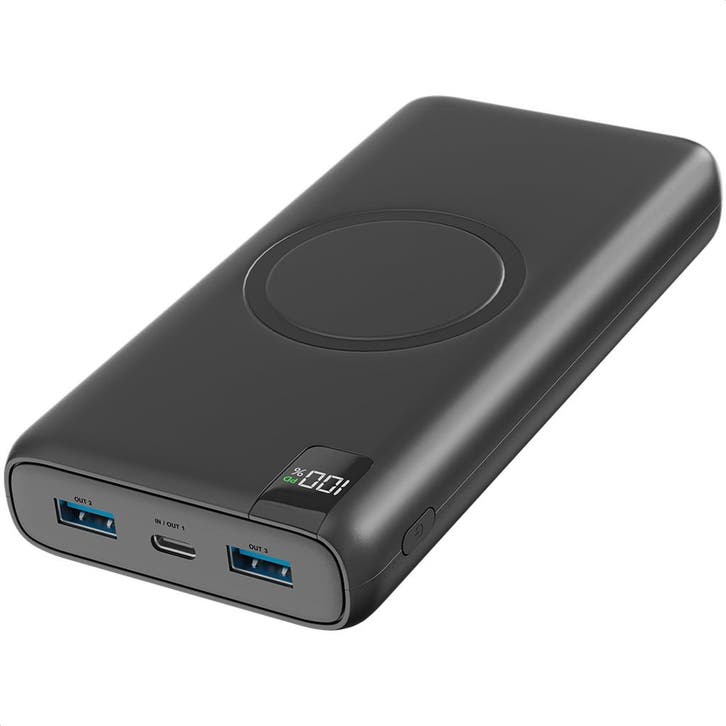 Strex Powerbank met Draadloze Qi Snellader - 27.000 mAh, Telecommunicatie, Powerbanks, Nieuw, Verzenden