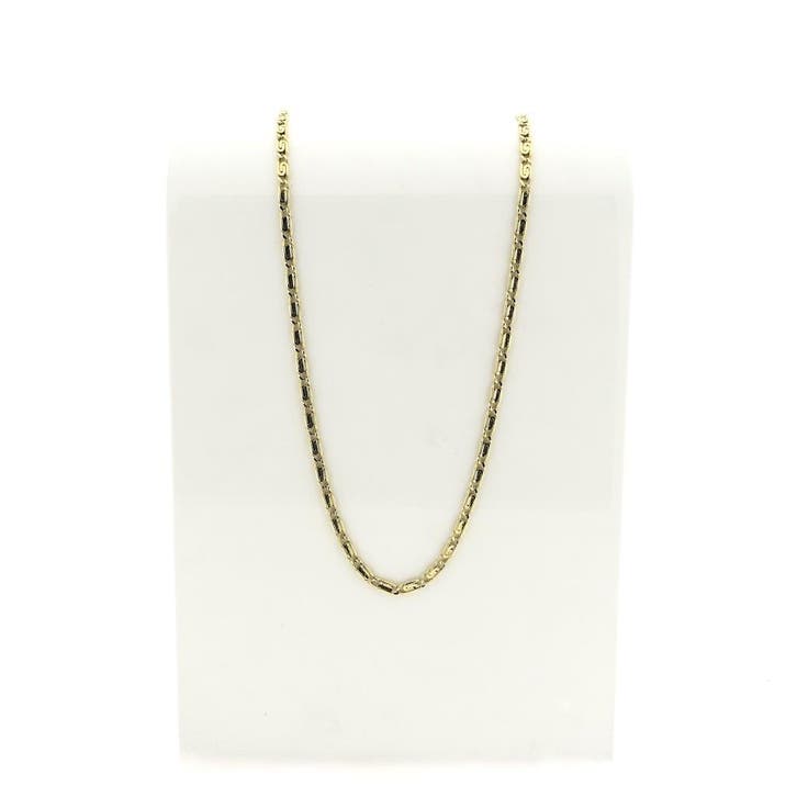 Gouden scroll schakelketting; Midas, Handtassen en Accessoires, Kettingen, Overige kleuren, Gebruikt, Goud, Ophalen of Verzenden