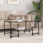vidaXL Salontafel met zwart glazen blad 98,5x50x45 cm staal, Verzenden, Nieuw