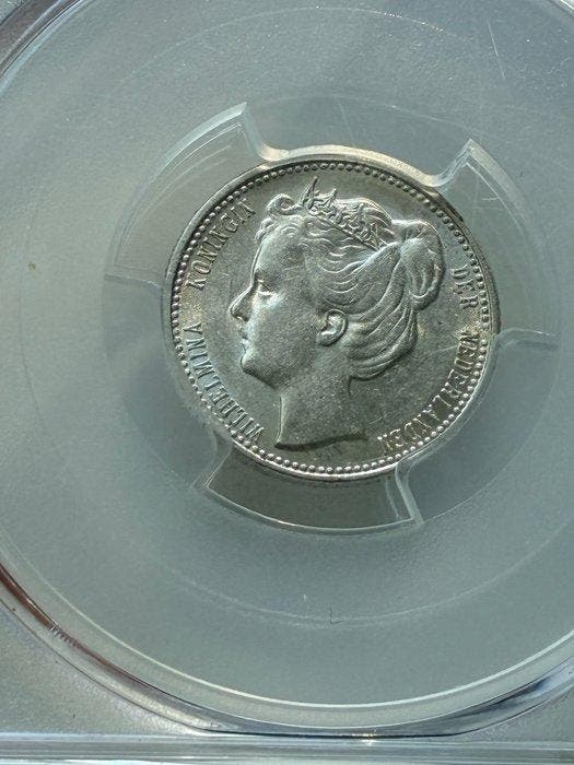 Nederland. Wilhelmina. 25 Cent 1901 / hoogste PR klasse van, Postzegels en Munten, Munten | Nederland